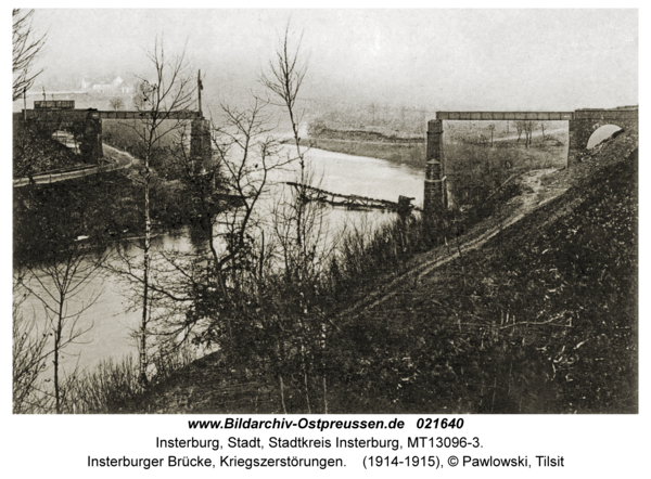 Insterburg, Insterburger Brücke, Kriegszerstörungen