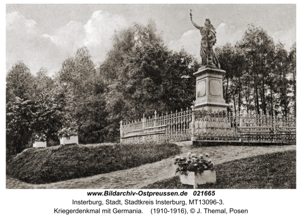 Insterburg, Kriegerdenkmal mit Germania