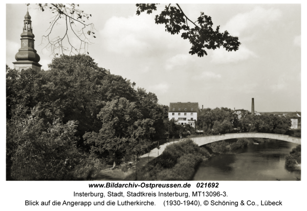 Insterburg, Blick auf die Angerapp und die Lutherkirche