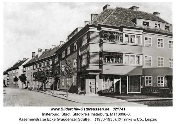 Insterburg, Kasernenstraße Ecke Graudenzer Straße