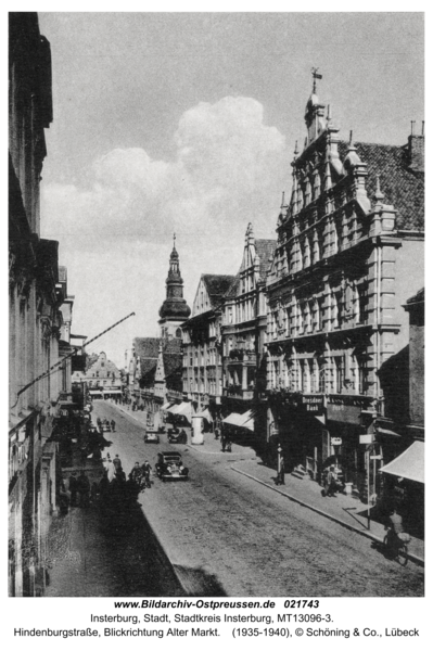 Insterburg, Hindenburgstraße, Blickrichtung Alter Markt