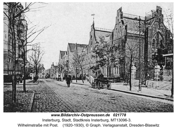 Insterburg, Wilhelmstraße mit Post