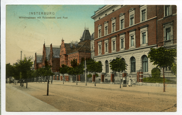 Insterburg, Wilhelmstraße, Post und Reichsbank