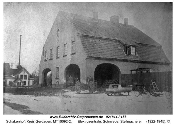 Schakenhof Kreis Gerdauen, Elektrozentrale, Schmiede, Stellmacherei