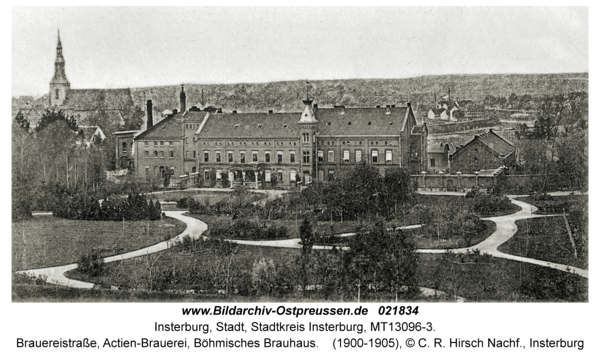 Insterburg, Brauereistraße, Actien-Brauerei, Böhmisches Brauhaus