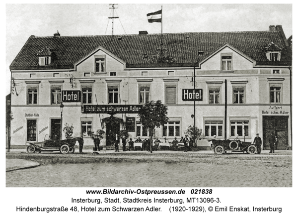 Insterburg, Hindenburgstraße 48, Hotel zum Schwarzen Adler