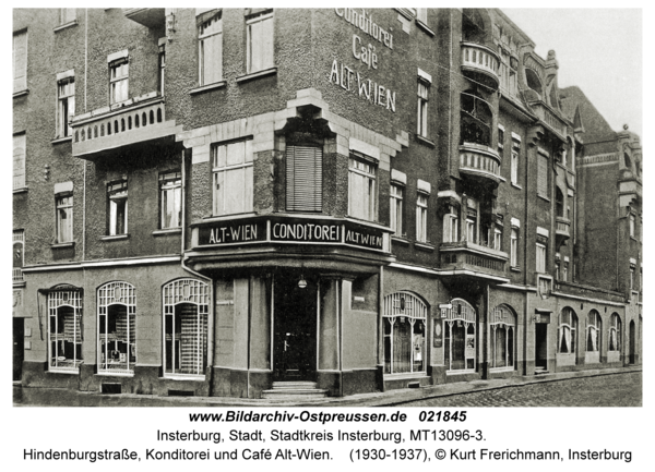 Insterburg, Hindenburgstraße, Konditorei und Café Alt-Wien