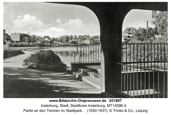 Insterburg, Partie an den Teichen im Stadtpark