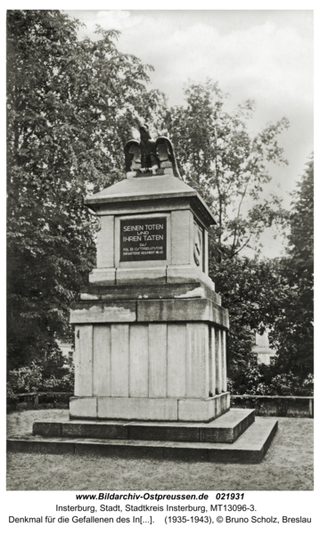 Insterburg, Denkmal für die Gefallenen des Infanterie Regiments 45