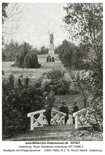 Insterburg, Stadtpark mit Kriegerdenkmal