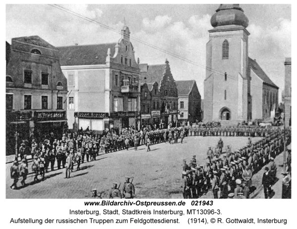 Insterburg, Aufstellung der russischen Truppen zum Feldgottesdienst