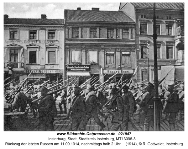 Insterburg, Rückzug der letzten Russen am 11.09.1914, nachmittags halb 2 Uhr