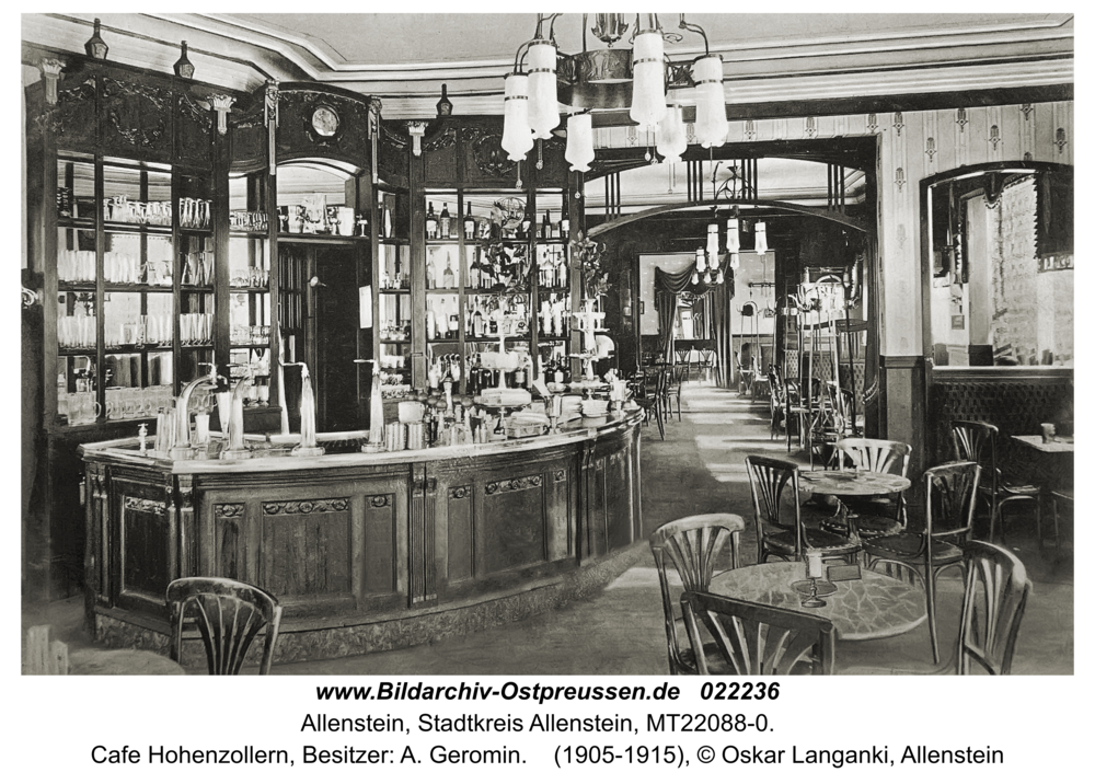 Allenstein, Cafe Hohenzollern, Besitzer: A. Geromin