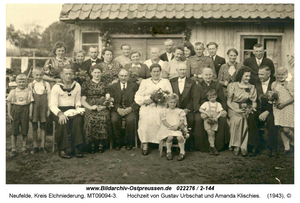 Neufelde, Hochzeit von Gustav Urbschat und Amanda Klischies