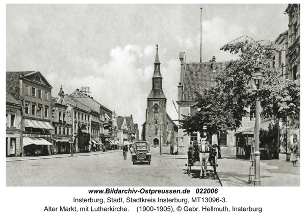 Insterburg, Alter Markt, mit Lutherkirche