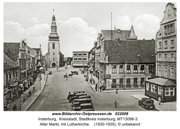 Insterburg, Alter Markt, mit Lutherkirche