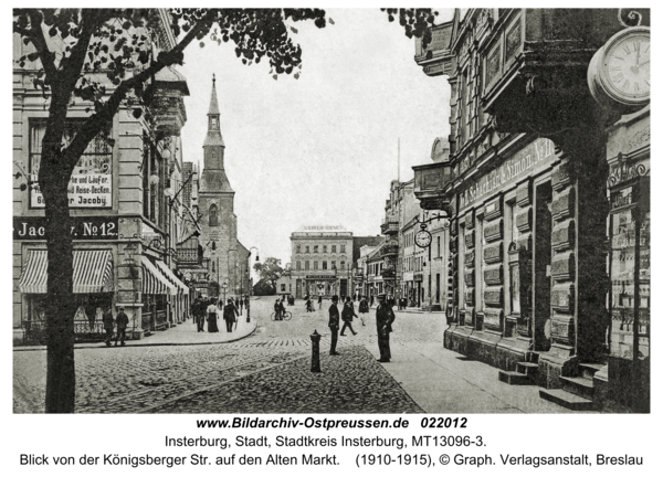 Insterburg, Blick von der Königsberger Str. auf den Alten Markt