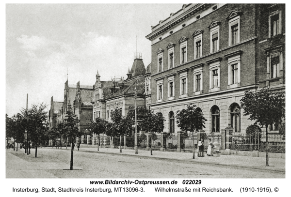 Insterburg, Wilhelmstraße mit Reichsbank