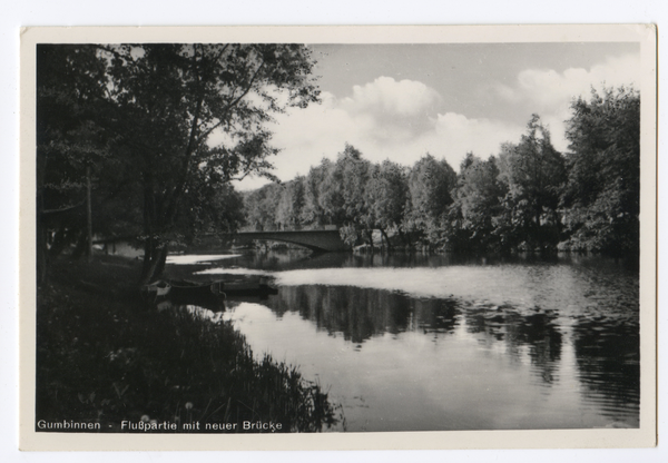 Gumbinnen, Flußpartie mit neuer Brücke