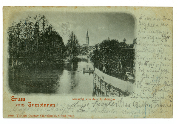 Gumbinnen, Ansicht von der Holzbrücke