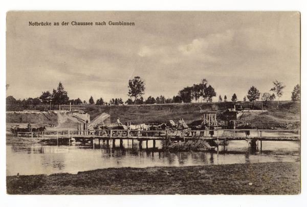 Gumbinnen, Notbrücke an der Chaussee nach Gumbinnen