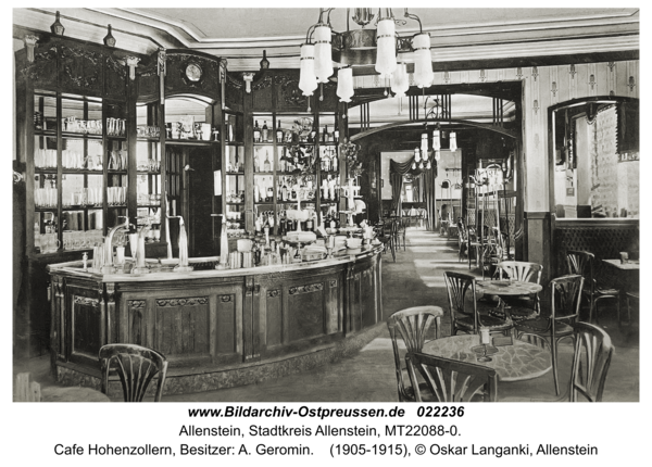 Allenstein, Cafe Hohenzollern, Besitzer: A. Geromin