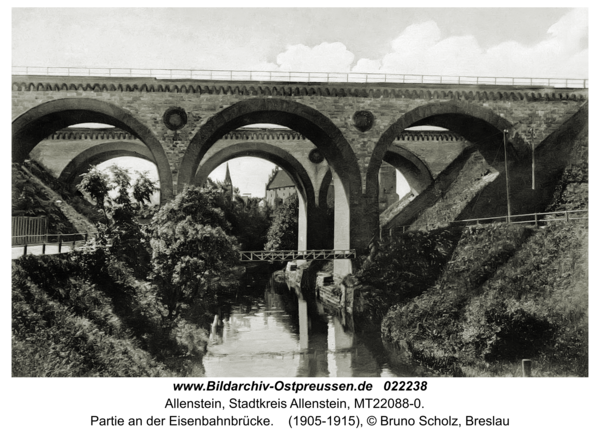 Allenstein, Partie an der Eisenbahnbrücke