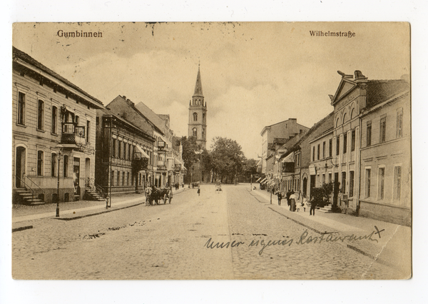 Gumbinnen, Wilhelmstraße, Blick zur Altstädtischen Kirche