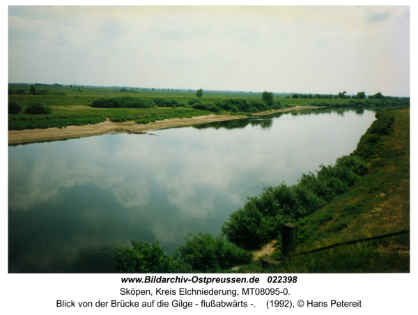 Sköpen, Blick von der Brücke auf die Gilge - flußabwärts -