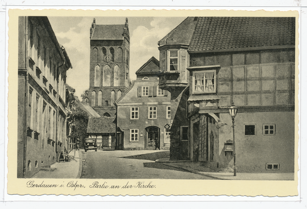 Gerdauen, Partie an der Kirche