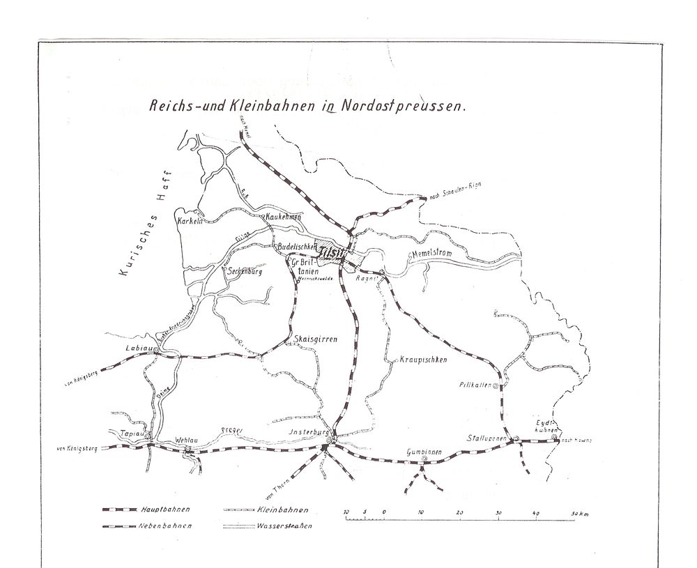 Tilsit, Reichs- und Kleinbahnen in Nordostpreußen