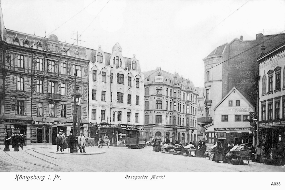 Königsberg, Roßgärter Markt, Straßenbahn