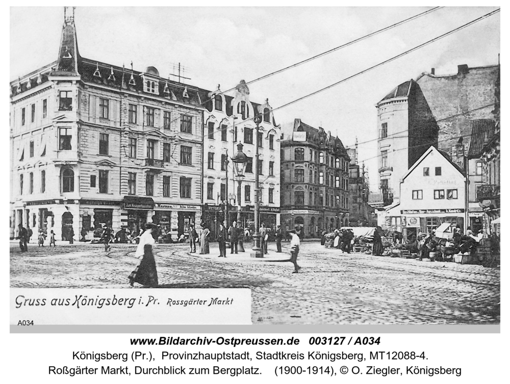 Königsberg, Roßgärter Markt, Durchblick zum Bergplatz