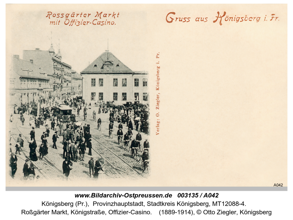 Königsberg, Roßgärter Markt, Königstraße, Offizier-Casino