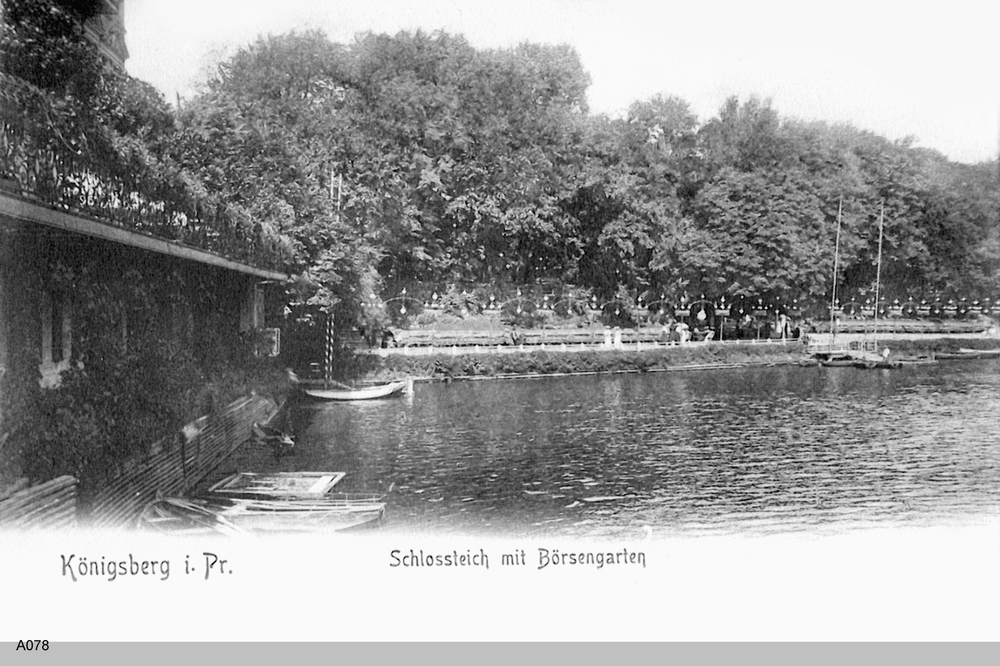 Königsberg, Schloßteich mit Börsengarten