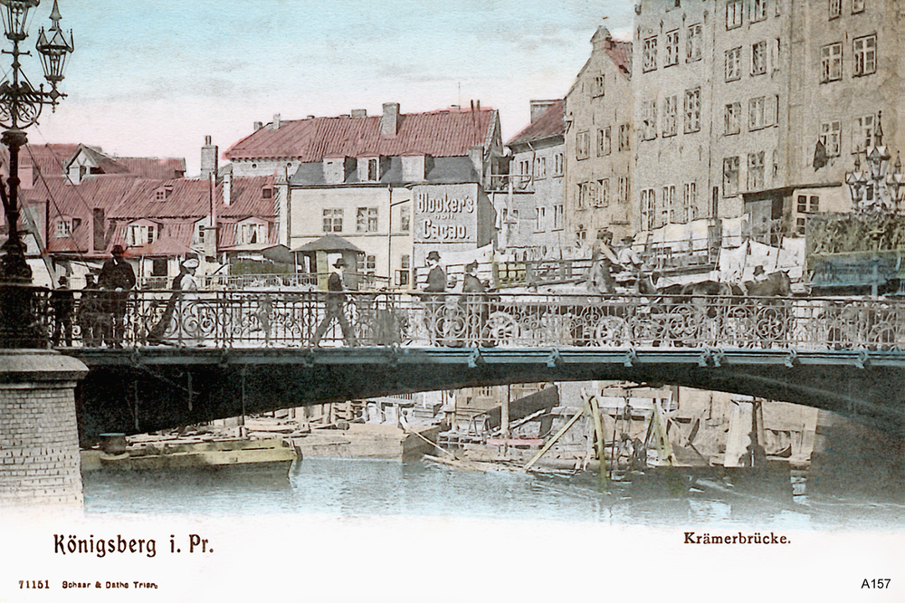 Königsberg, Krämerbrücke coloriert