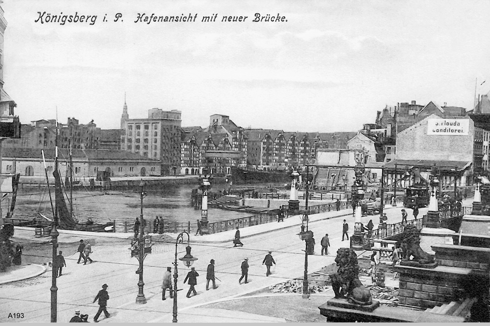 Königsberg, Kneiph. Langgasse, Hafenansicht mit Grüner Brücke