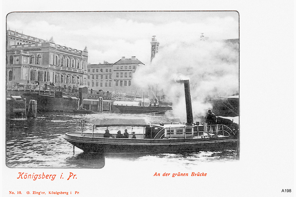 Königsberg, Dampfschiff an der Grünen Brücke