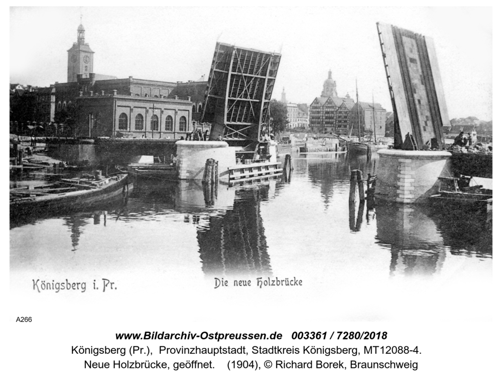 Königsberg (Pr.), Neue Holzbrücke, geöffnet