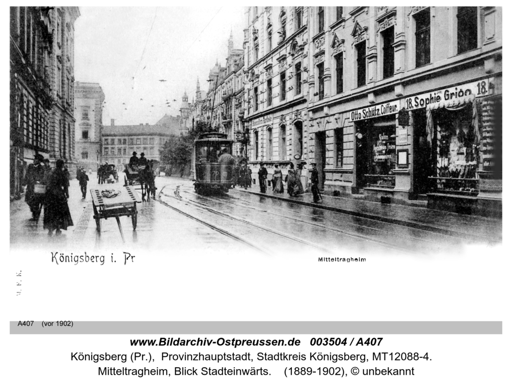 Königsberg (Pr.), Mitteltragheim, Blick Stadteinwärts