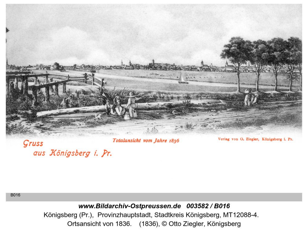 Königsberg, Ortsansicht von 1836