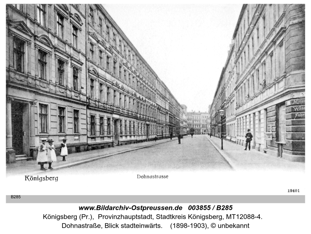 Königsberg (Pr.), Dohnastraße, Blick stadteinwärts