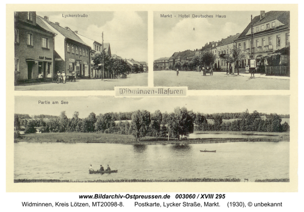 Widminnen, Postkarte, Lycker Straße, Markt