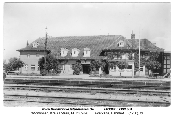 Widminnen, Postkarte, Bahnhof