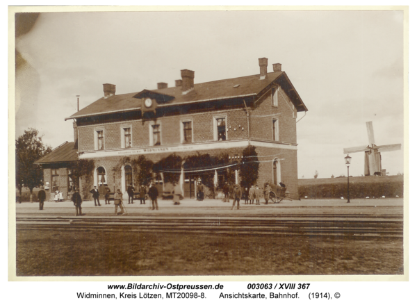 Widminnen, Ansichtskarte, Bahnhof