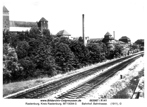 Rastenburg, Bahnhof, Bahntrasse