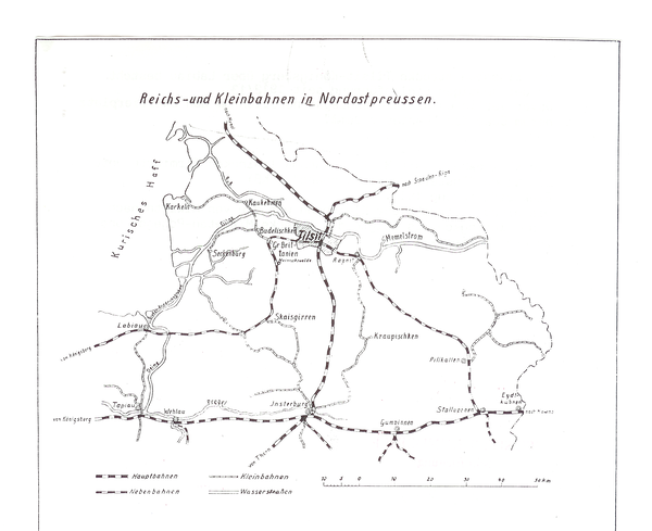 Tilsit, Reichs- und Kleinbahnen in Nordostpreußen