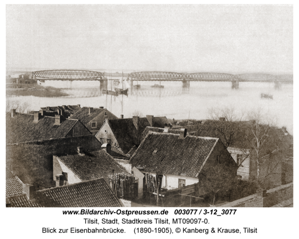 Tilsit, Blick zur Eisenbahnbrücke