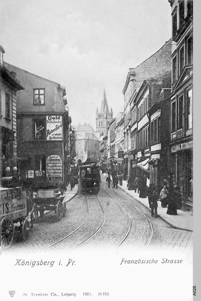 Königsberg, Französische Straße, Straßenbahn, Ecke Kreislerstraße