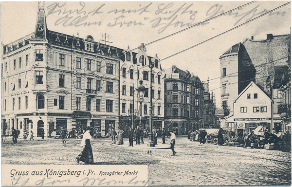 Königsberg, Roßgärter Markt, Durchblick zum Bergplatz